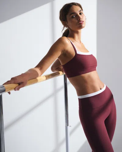 Abercrombie & Fitch Ypb Studioflex Double-layered Sports Bra In Burgundy