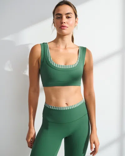 Abercrombie & Fitch Ypb Studioflex Double-layered Sports Bra In Green