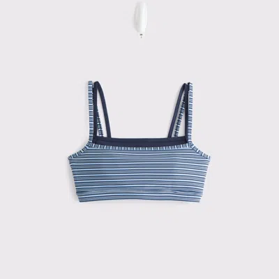 Abercrombie & Fitch Ypb Studioflex Double-layered Sports Bra In Navy Stripe