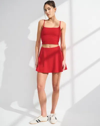 Abercrombie & Fitch Ypb Studioflex Pleated Mini Skirt In Red