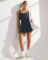 Abercrombie & Fitch Ypb Studioflex Scrunchie Strap Mini Dress In Blue