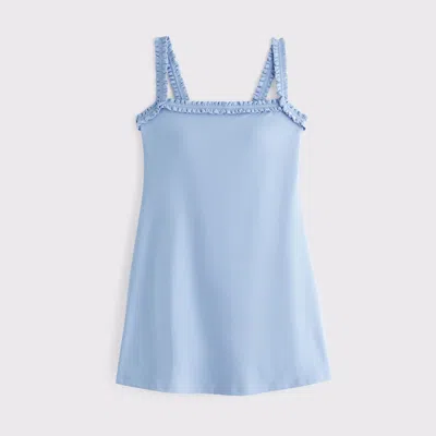 Abercrombie & Fitch Ypb Studioflex Scrunchie Strap Mini Dress In Blue Haze
