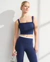 Abercrombie & Fitch Ypb Studioflex Scrunchie Strap Tank In Blue
