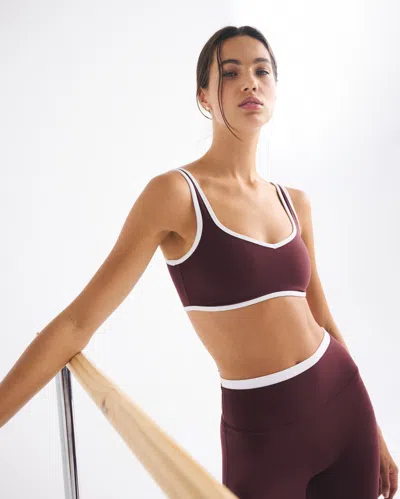 Abercrombie & Fitch Ypb Sweetheart Contrast Trim Sports Bra In Red