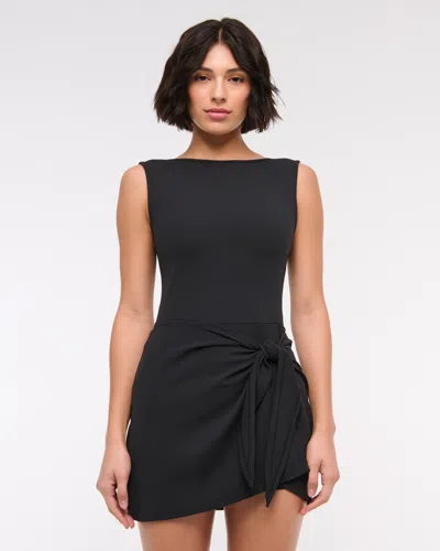 Abercrombie & Fitch Ypb Tie Game Dress In Black