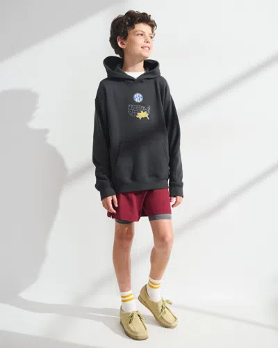 Abercrombie & Fitch Kids' Ypb Twofer Shorts In Black Cherry