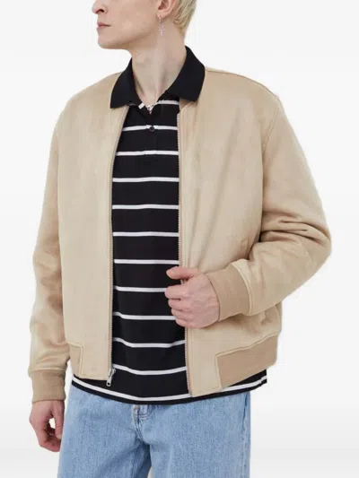 Abercrombie & Fitch Zip-fastening Bomber Jacket In Neutral