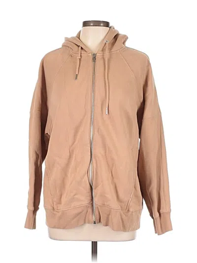 Pre-owned Abercrombie & Fitch Zip Up Hoodie In Tan