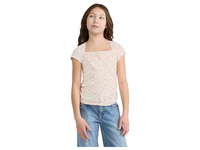 Abercrombie Kids Kids' Floral Square Neck Top In Pink