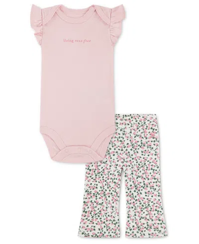Abercrombie Baby Girls' Bodysuit And Flare Leggings, 2-piece Set In Pink
