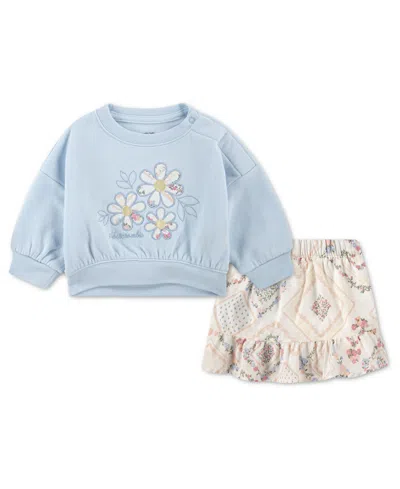 Abercrombie Baby Girls' Crewneck Sweatshirt And Skirt, 2-piece Set In Blue