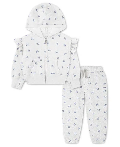 Abercrombie Baby Girls' Flutter Full-zip Hoodie And Joggers, 2-piece Set In Gray