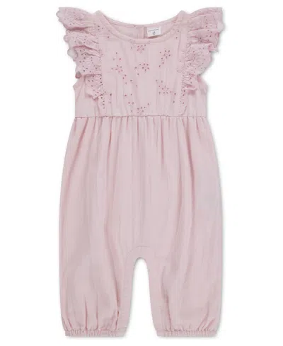Abercrombie Baby Girls' Flutter Sleeve Eyelet Jumpsuit In Pink
