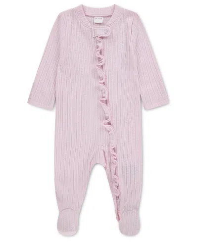 Abercrombie Baby Girls' Footed Pointelle Coverall In Pink