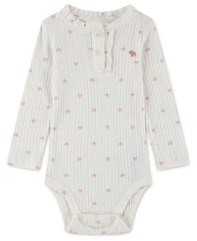 Abercrombie Baby Girls' Ruffle Henley Long-sleeve Bodysuit In Multi