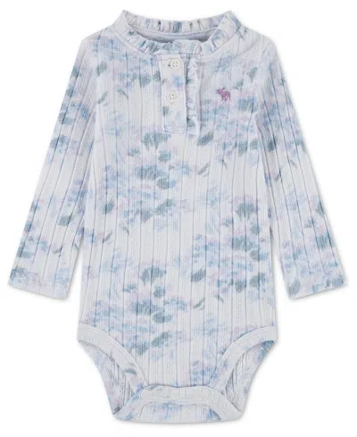 Abercrombie Baby Girls' Ruffle Henley Long-sleeve Bodysuit In Multi