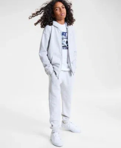 Abercrombie Kids' Big Boys Essential Full Zip Hoodie F1 Zoom Graphic T Shirt Essential Fleece Jogger Pants In Gray