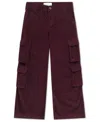 Abercrombie Big Girls Corduroy Wide Leg Cargo Pants In Burgundy