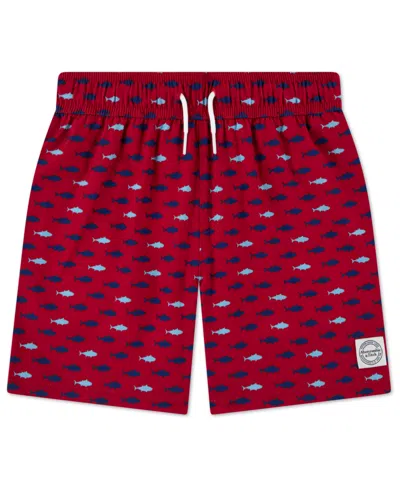 Abercrombie Kids' Boys' 5-8 Printed Swim Trunks In Red