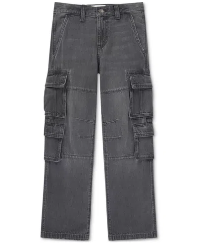 Abercrombie Kids' Boys Baggy Denim Cargo Pants In Gray