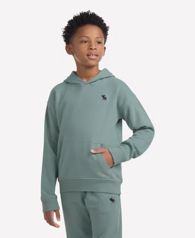 Abercrombie Kids' Boys Essential Fleece Pullover Hoodie In Green