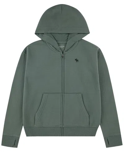 Abercrombie Kids' Boys Essential Full Zip Hoodie In Green
