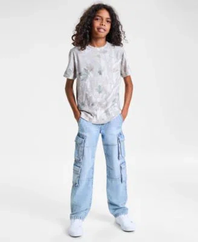 Abercrombie Kids' Boys Essential T Shirt Baggy Cotton Denim Cargo Pants In Multi