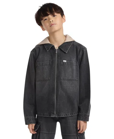 ABERCROMBIE BOYS HOODED ZIP DENIM JACKET