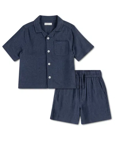 Abercrombie Babies' Boys' Linen Shirt And Shorts, 2-piece Set In Blue