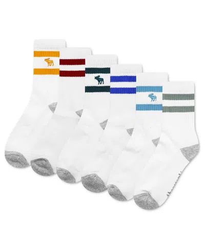 Abercrombie Kids' Boys' Or Girls' 5-11 Half Crew Socks, 6-pack In White