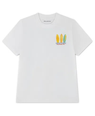 Abercrombie Kids Kids' Amalfi Coast Surf Contest Graphic T-shirt In White