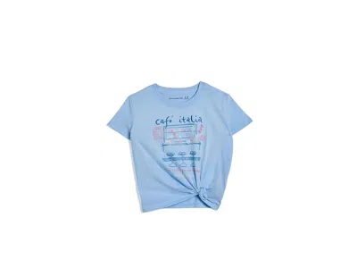 Abercrombie Cafe Italia Side Knot Tee (big Kids) Girl's T Shirt Orchid Petal: 17-18 (big Kid) In Blue