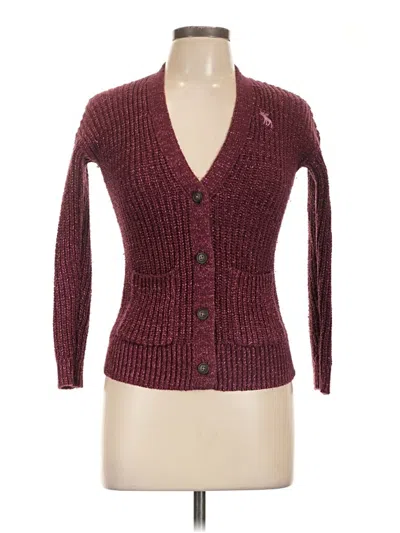 Pre-owned Abercrombie Cardigan Sweater In Burgundy