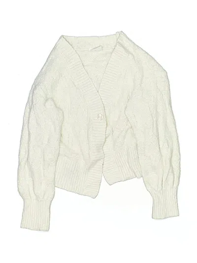 Pre-owned Abercrombie Kids' Cardigan Sweater In White