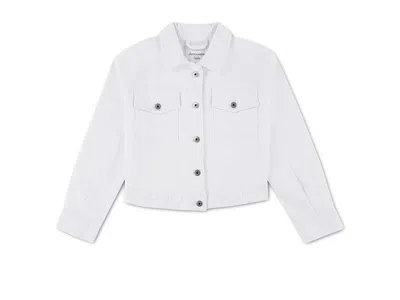 Abercrombie Colored Twill Cropped Jacket (big Kids) Girl's Clothing Bright White : 5-6 (little Kids), Cotton/den