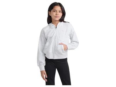 Abercrombie Essential Full Zip Hoodie (big Kid) Girl's Sweatshirt Anf Light Grey Heather : 17-18 (big Kid), Cott In White