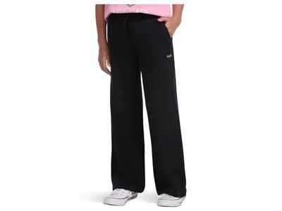 Abercrombie Essential Wide Leg Fleece Pants (big Kid) Girl's Clothing Anf Anthracite : 13-14 Big Kid, Cotton/pol In Black