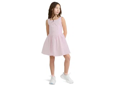Abercrombie Faux Button-through Mini Dress (big Kids) Girl's Dress Chalk Pink: 17-18 (big Kid) In Burgundy