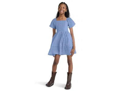 Abercrombie Faux Pintuck Mini Dress (big Kids) Girl's Dress Windsurfer: 5-6 (little Kids) In Blue