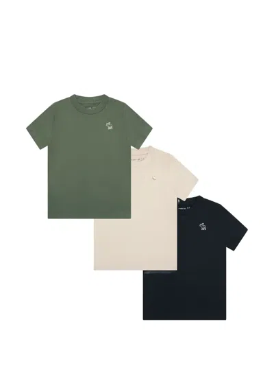 Abercrombie Fitch Kids' Embroidered-logo T-shirt (set Of Three) In Multi