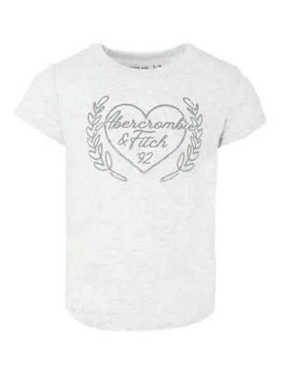 Abercrombie Fitch Kids' Heart-logo Short-sleeve T-shirt In White