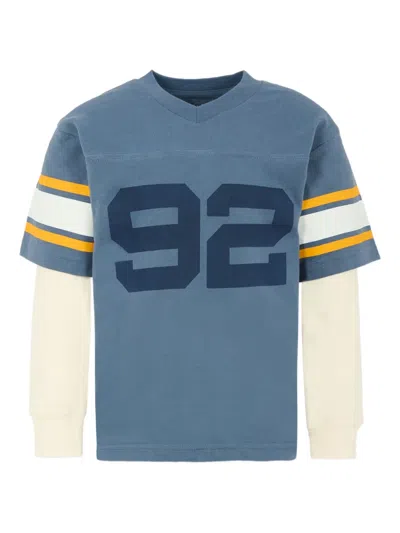 Abercrombie Fitch Kids' Logo-print Long-sleeve T-shirt In Blue