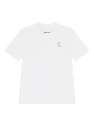 Abercrombie Fitch Kids' Logo T-shirt In White