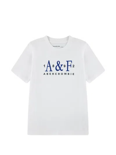 Abercrombie Fitch Babies' Logo-embroidered T-shirt In White