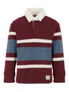 Abercrombie Fitch Long-sleeve Striped Polo Top In Burgundy