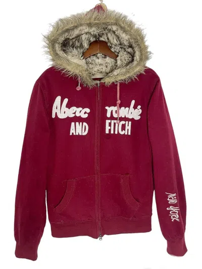 Pre-owned Abercrombie Fitch Must Gonevintage Abecrombie And Fitch Hoodie Fur In Red