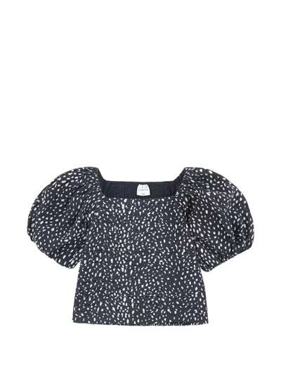 Abercrombie Fitch Kids' Smocked Puff-sleeve Blouse In Black