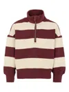 Abercrombie Fitch Striped Sweatshirt In Neutral