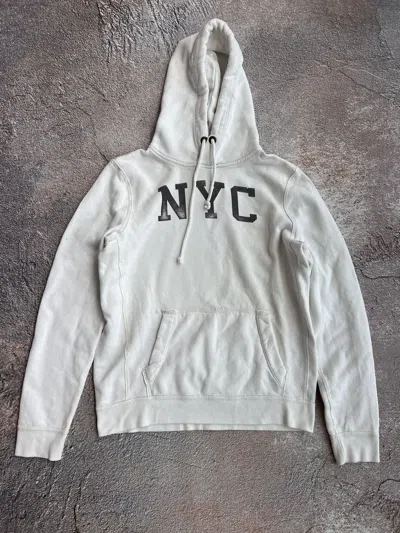 Pre-owned Abercrombie Fitch X Archival Clothing Y2k Abercrombie Fitch New York City Archival Japan Hoodie In White