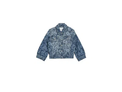Abercrombie Kids' Girls' Oversized Floral Denim Trucker Jacket In Blue